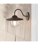 Solar Wall Sconce Lamp Lantern BRONZE Outdoor Porch Patio Fence Light Fi... - $328.83 MXN