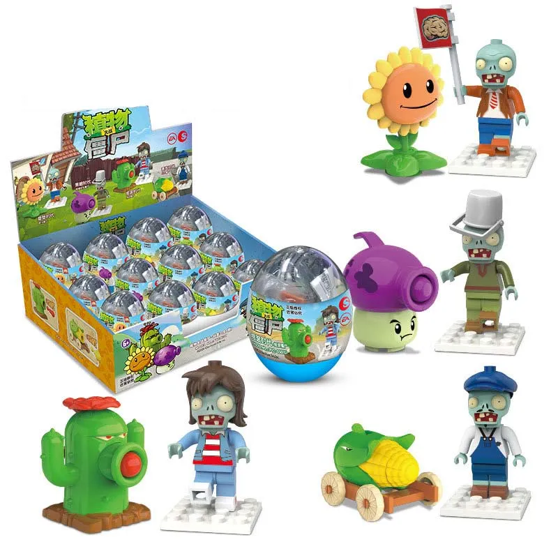Plants Vs. Zombies Gacha PVZ Gashapon Building Blocks Toys Blindbox Kid gift - £18.92 GBP