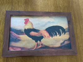 Antique Art on Wood FRENCH ROOSTER II by Alexandra Churchill Picture in Rustic - £23.01 GBP