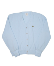 Vintage Izod Lacoste Sweater Mens XL Baby Blue Cardigan Acrylic Made in ... - $53.07