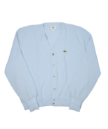 Vintage Izod Lacoste Sweater Mens XL Baby Blue Cardigan Acrylic Made in ... - £41.64 GBP