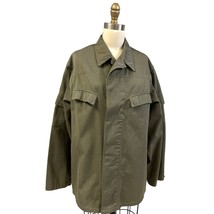 VTG RETRO Mens Green Cotton Military Style Jacket G52 L/XL  - $133.65