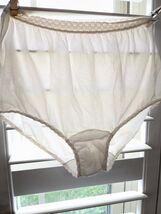 Vintage Carole granny Panties bikini Nylon lace trim sz 7 semi sheer car... - $474.55 MXN