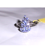 PURPLE TANZANITE MARQUISE COCKTAIL RING, PLATINUM / SILVER, SIZE 8, 1.14... - €72,30 EUR