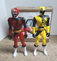 2- 12&quot; Power Ranger Action Figures &quot;Super Ninja Steel&quot; Red and Yellow 971 70216 - $16.43