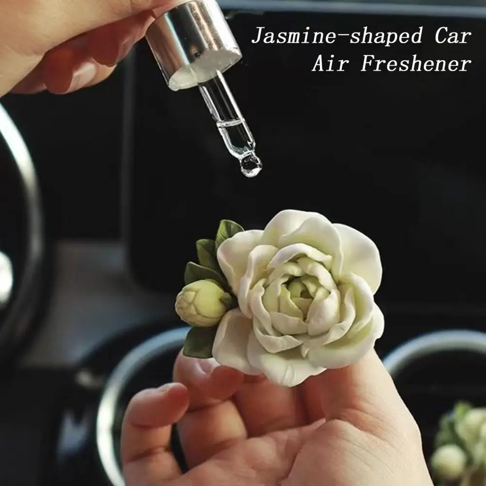 Jasmine Car Air Freshener Solid Fragrance Ceramic Perfume Diffuser Gypsum - $14.85