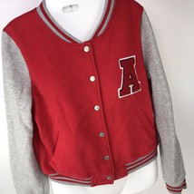 Toska Red Letterman Varsity Jacket Initial &quot;A&quot; Red JR Women Sz L fleece - £11.58 GBP