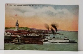 San Francisco  California Ferry Building and Boat Slips Postcard G9 - £3.89 GBP
