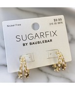 SUGARFIX by BaubleBar Faux Pearl and Gold Tone Double Hoop Earrings FREE... - £6.74 GBP