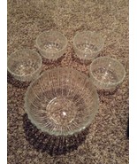 5 Piece Crystal Salad Bowl Set - Made in Italy - £11.26 GBP