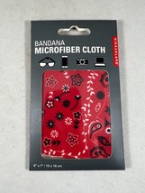 Kikkerland Red Bandana Print Microfiber Glasses Cleaning Cloth 6&quot; x 7&quot; -... - £6.73 GBP