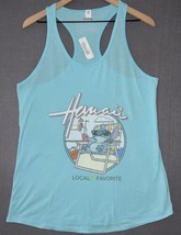 Disney Hawaii Stitch Tank Top Women&#39;s 2XL Blue Sleeveless Shirt Local Fa... - £9.66 GBP