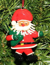 Kurt Adler Vintage 1990&#39;s Clay Dough Santa Holding Gift Sack Christmas Ornament - £5.57 GBP