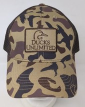 Vintage Ducks Unlimited Camo Snapback Trucker Mesh Baseball Hat Hunting Cap - £19.00 GBP