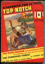 Top-Notch 2/1937-adventue pulp-John Howitt cover-hook hand-gunman-VG - £69.74 GBP