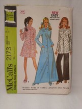 VTG 1969 McCall's 2173 Robe w/ Pockets 3 Lengths & Pants Lounge Wear Size 16 - $9.89