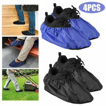 2 Pairs Waterproof Shoe Covers Washable Reusable Non Slip Sole Overshoes Booties - £14.93 GBP