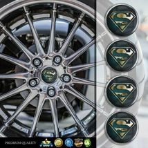 4 x 60 mm Domed  by Superman Decal Sticker for Rims - Wheel Caps - Wheel Center  - £11.11 GBP