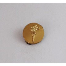 Vintage Olympic Lit Torch Gold Tone Lapel Hat Pin - £6.51 GBP