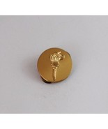 Vintage Olympic Lit Torch Gold Tone Lapel Hat Pin - £6.51 GBP