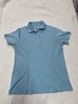 Women&#39;s Foot Joy Blue Collared Golf Polo Shirt Sz Medium LOOSE STITCHES ... - £10.13 GBP