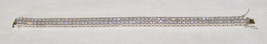Vint Double Row Clear Swarovski Crystal BRACELET- Square CUT-TENNIS STYLE-SILVER - £22.70 GBP