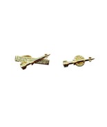 Vtg Rugin Missile Tie Bar &amp; Lapel Pin Combo Set Gold Tone - $22.00