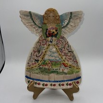 Jim Shore Angel Four Seasons Hand Painted Candy Dish Plate 10&quot; x 8&quot; - £14.16 GBP