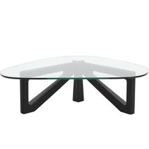LeisureMod Imperial Glass Top Triangle Coffee Table (Black Base) - $10,199.39 MXN+
