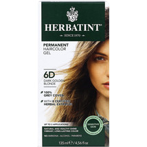 Herbatint Herbal Hair Color Permanent Gel 6D Dark Golden Blonde, 4.5 Ounce - £15.21 GBP