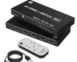 Hdmi Switch 5 In 1 Out 8K@60Hz, 51 Hdmi 2.1 Switcher Selector Box For 5 ... - $73.99
