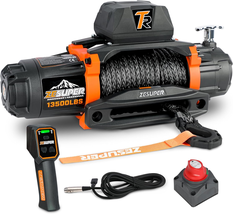 ZESUPER 13500 Lb Load Capacity 12V Electric Winch 100Ft Synthetic Rope H... - $609.40