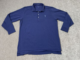 B Draddy Polo Shirt Mens XL Navy Blue Long Sleeve Golf Performance Cotton - $506.48 MXN