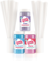 Floss Sugar Variety Pack with 3 - 11Oz Plastic Jars of Cherry, Blue Rasp... - $36.42