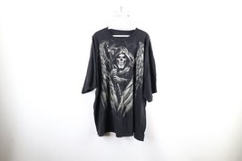 Vintage Streetwear Mens 3XL Faded Grim Reaper Skull Angel MMA Fighting T-Shirt - £39.65 GBP