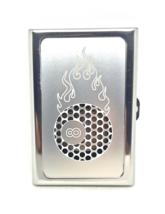 Fujima Silver Metal Eight Ball Design King Size Cigarette Case W/ Grinde... - $9.89
