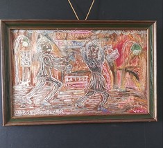 Paul Nickle &quot;Welsh&quot;-  The Purse Snatcher - Outsider Art - Folk Art - Oil... - £235.81 GBP