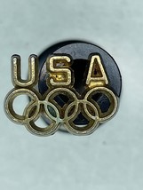 Olympic Summer Games Souvenir Lapel Pin Los Angeles 1984 Gold Rings - $190.60 MXN