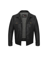 Vance Leathers&#39; Men&#39;s Black Motorcycle Trucker Leather Jacket - 580510 - €148,02 EUR