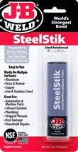 J-B Weld SteelStik Steel Reinforced EPOXY stick METAL Grey ADHESIVE Glue... - £16.87 GBP