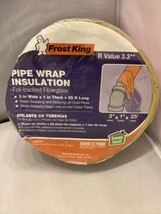 Pipe Wrap Insulation R Value 3.3 Frost King 3&quot; x 1&quot; x 25&#39; - £8.63 GBP