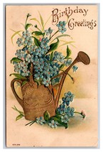 Birthday Greetings Watering Pail Flowers Gilt Embosssed Unused DB Postcard Z6 - £2.36 GBP