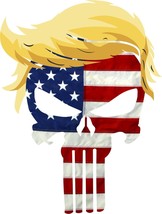 Trump Punisher Skull Sticker - USA Trump Skull Helmet or Window Decal - $4.21+