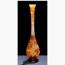   Galle vase . Decorated with leaves.Authentic 1890. Beautiful !! - £2,370.48 GBP
