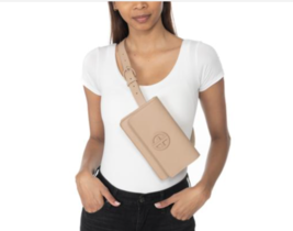 Giani Bernini Buckle Logo Fanny Pack, Small Belt Bag, Beige , Faux Leath... - $27.67