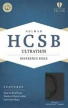 HCSB Ultrathin Reference Bible, Charcoal LeatherTouch Indexed by Holman Bible... - £47.06 GBP