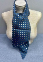 Eleganza Blue Yellow Polka Dot Made in Italy 100% Silk Cravat Ascot Scarf Tie - £11.60 GBP