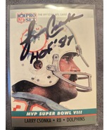 Larry Csonka Hand Signed Pro Set Football Card Autographed Miami Dolphin... - $52.13 CAD