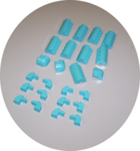 24 Used LEGO Medium Azure 2x4x1 1/3 &amp; 2x1x1 1/3 Curved Slope Corner 6781... - £7.82 GBP