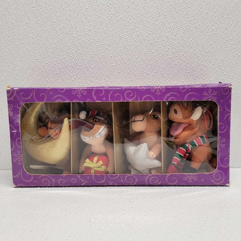 Vintage An Enchanted Christmas Set of 4 Lion King Plush Animal Ornaments... - $22.19